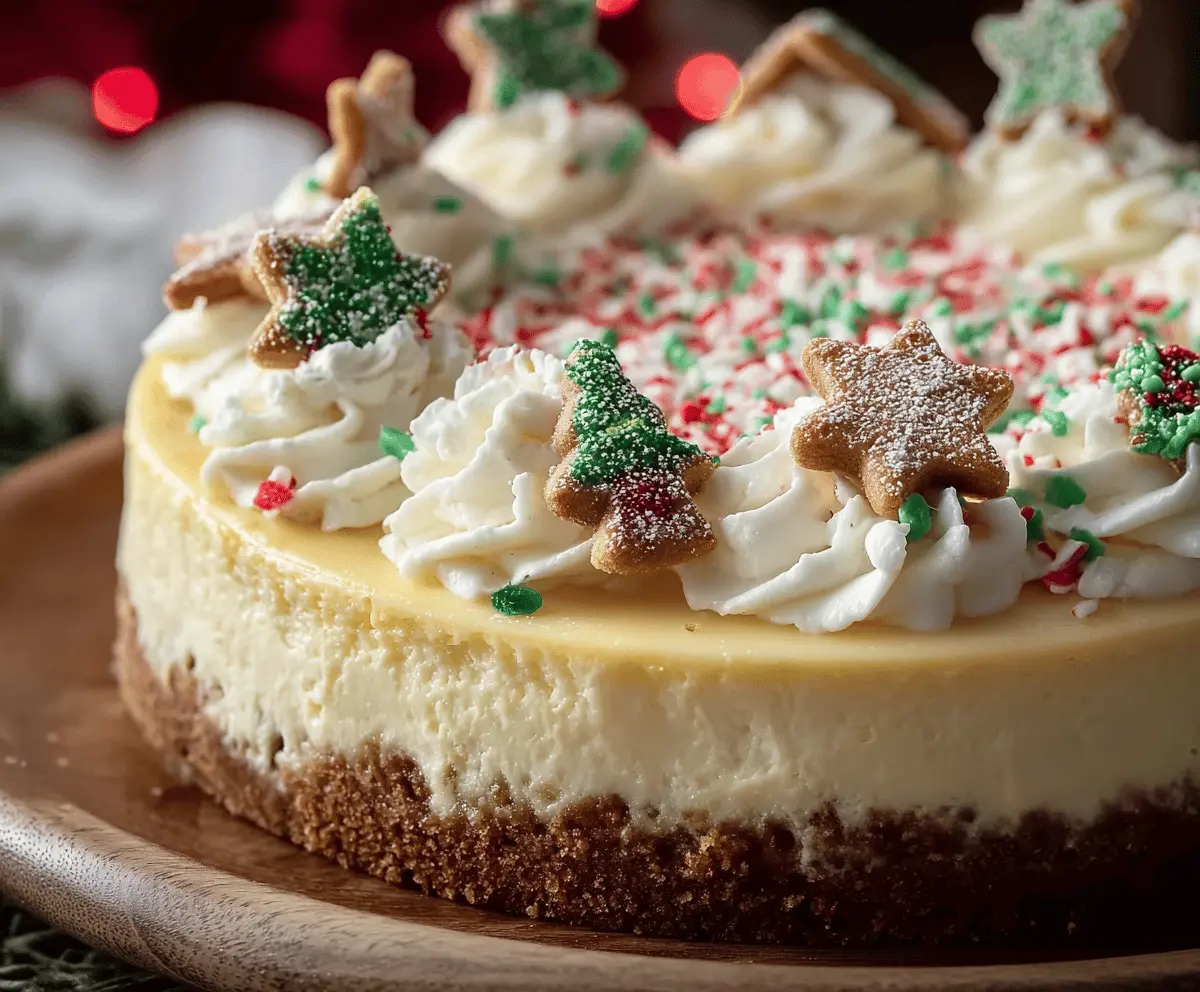 Christmas Sugar Cookie Cheesecake