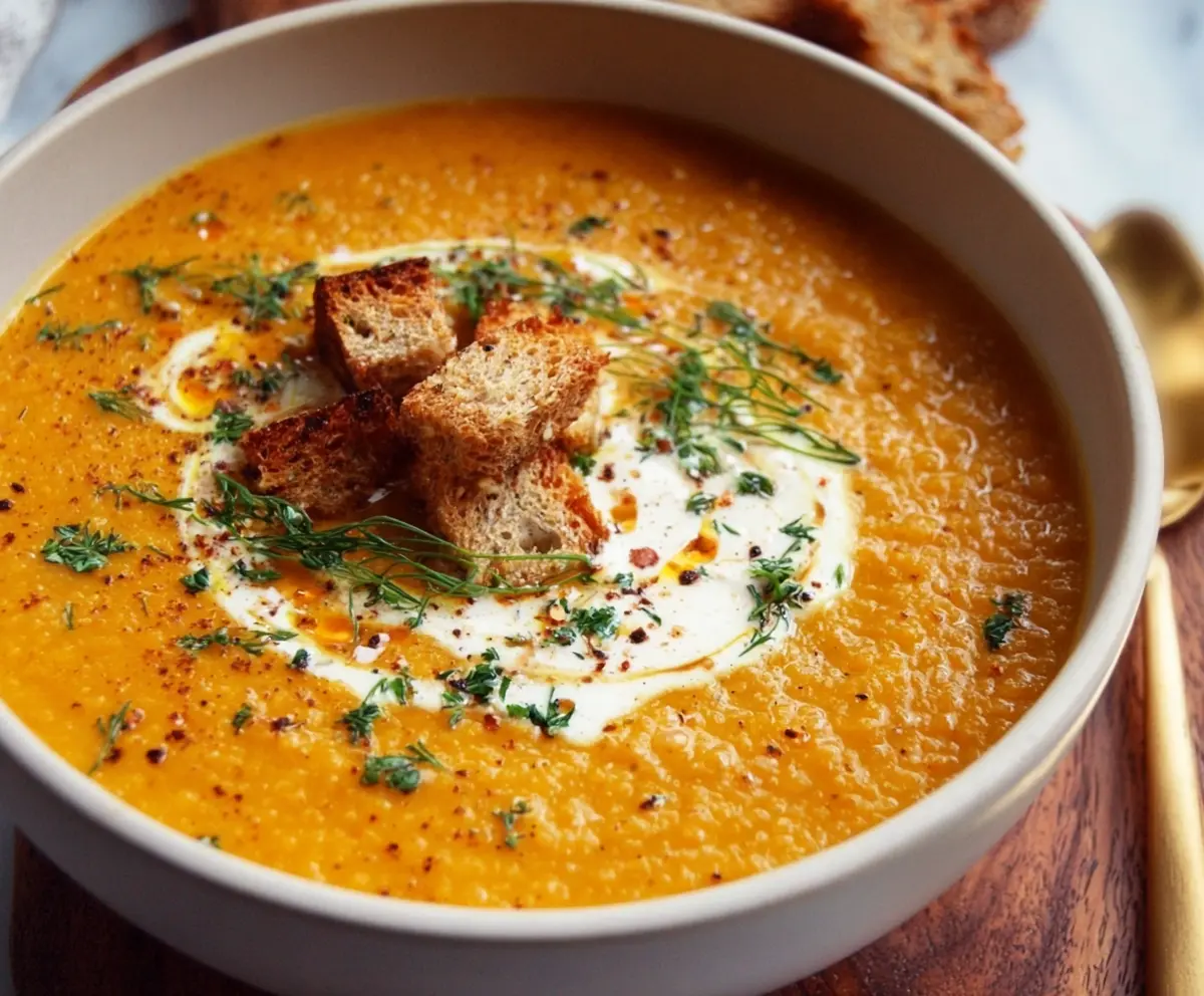 Easy Creamy Carrot Lentil Soup
