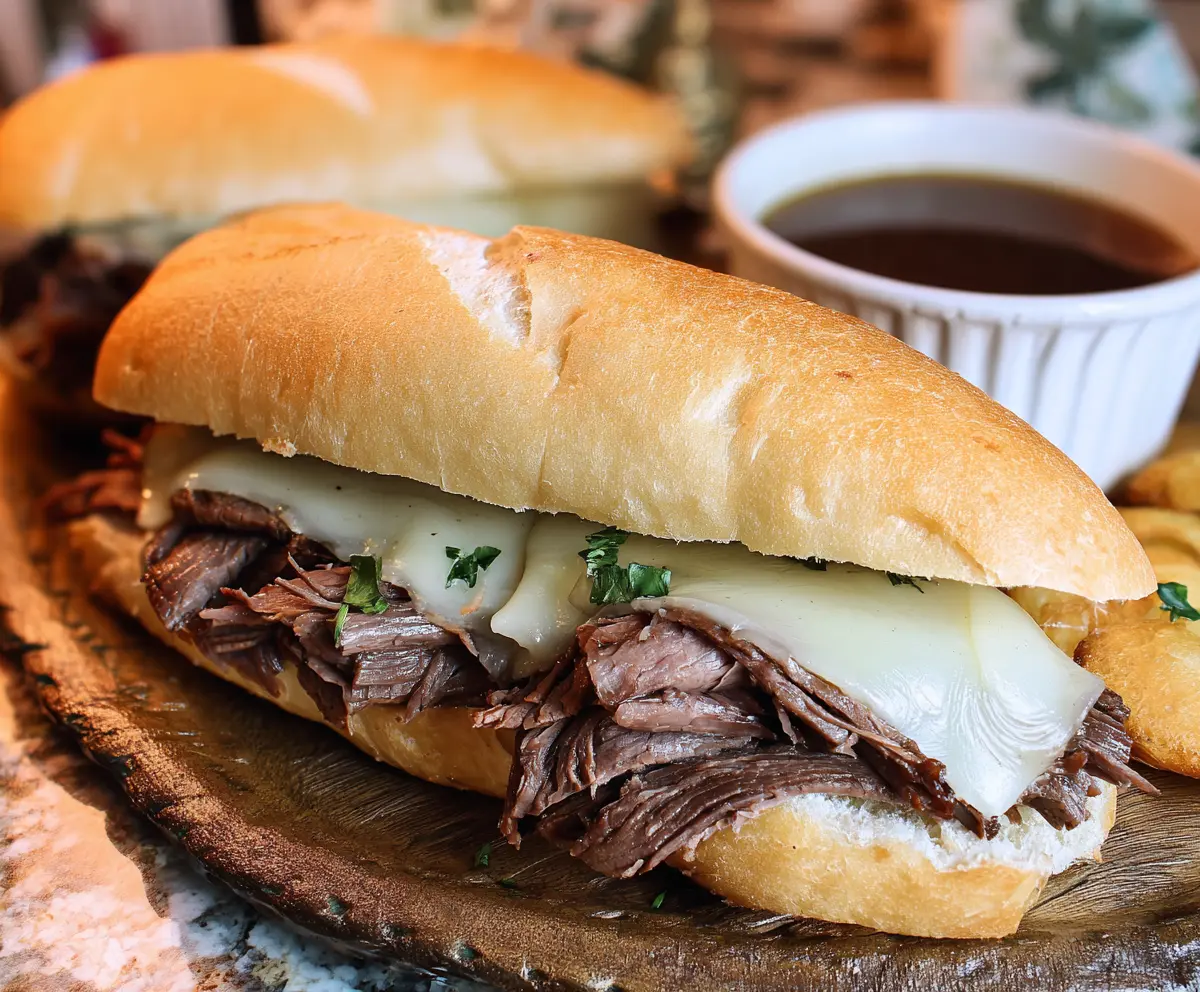 Easy Crock Pot French Dip Sandwiches