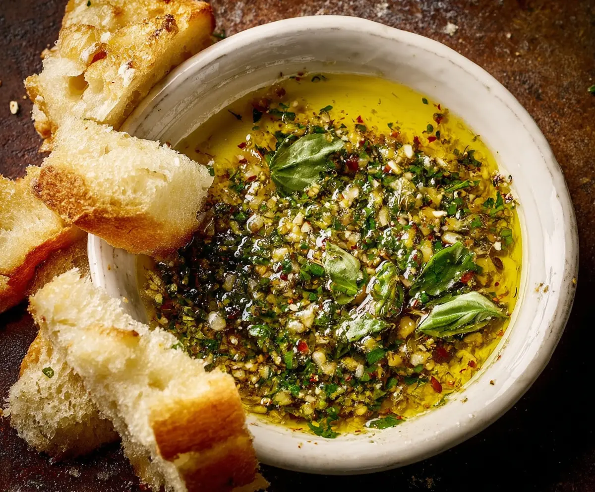 Easy Garlic Olive Oil Dip Recipe