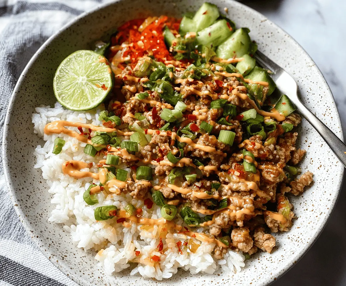 Easy Ground Turkey Rice Bowls with Bang Bang Sauce