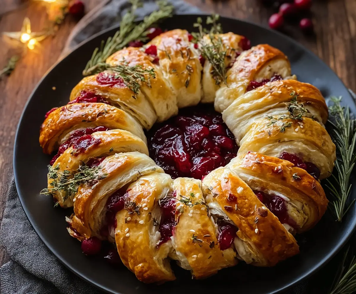 Easy Turkey Cranberry Crescent Ring Appetizer