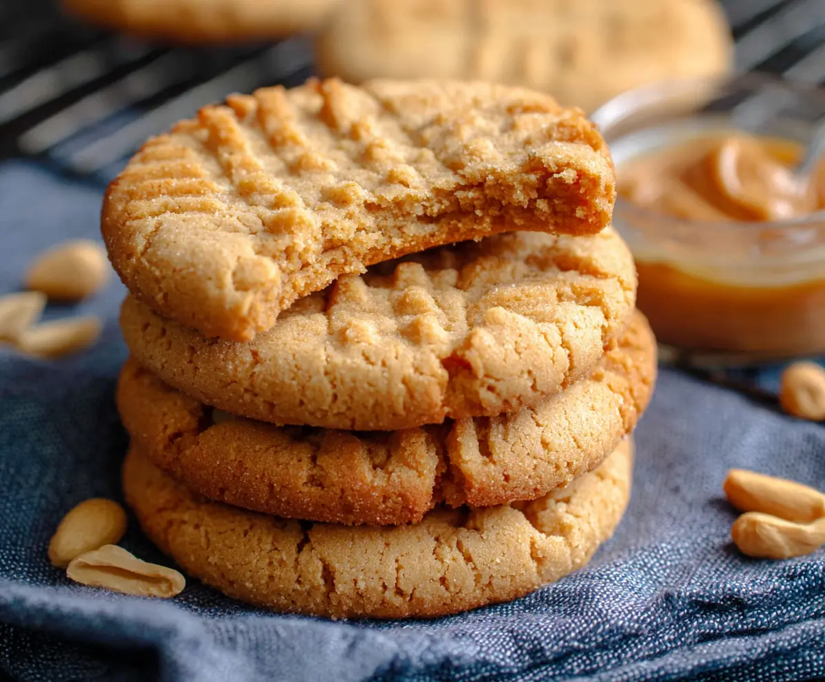 Delicious homemade peanut butter cookies on a baking tray, perfect for snack time.