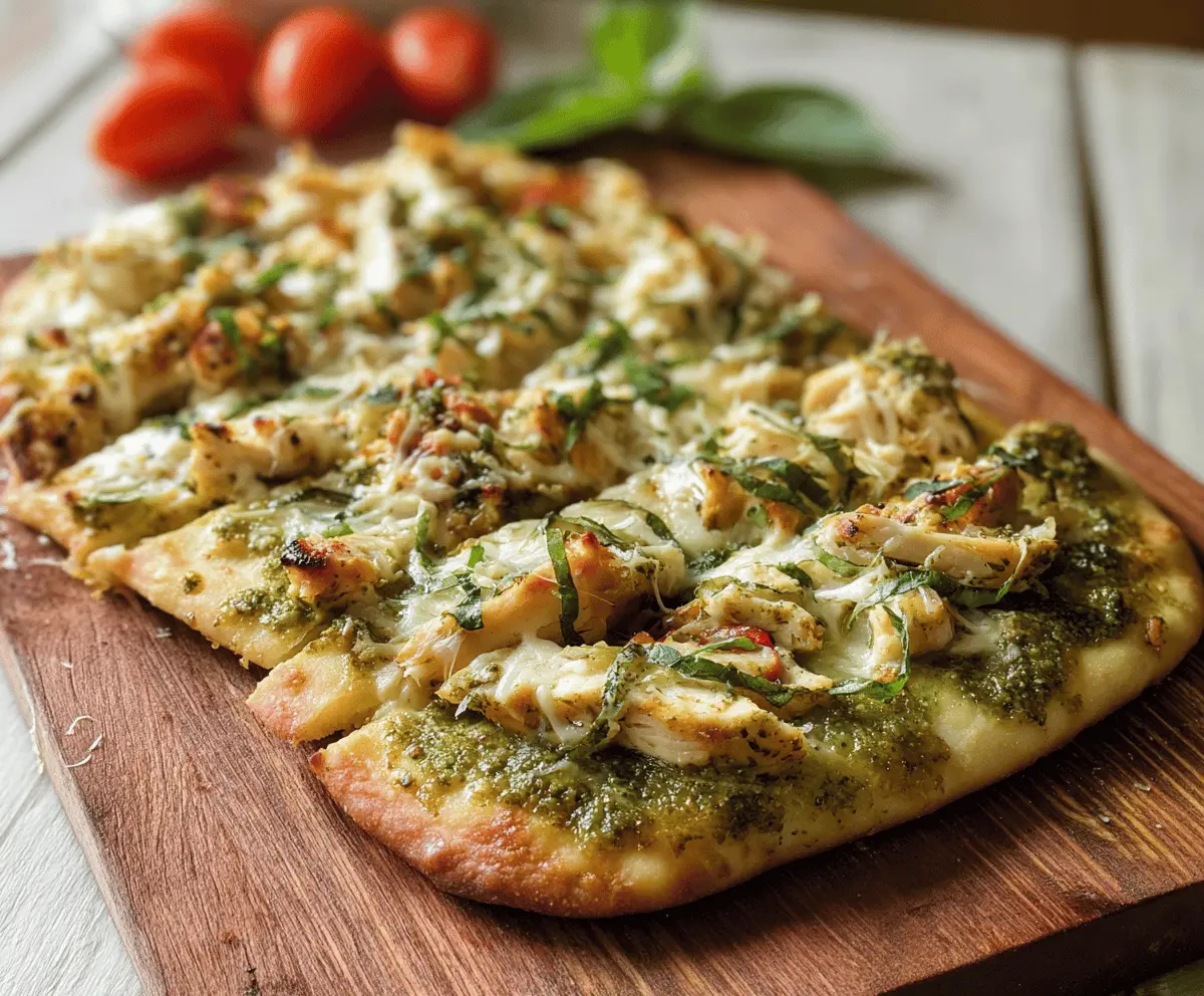 Easy Pesto Chicken Flatbread