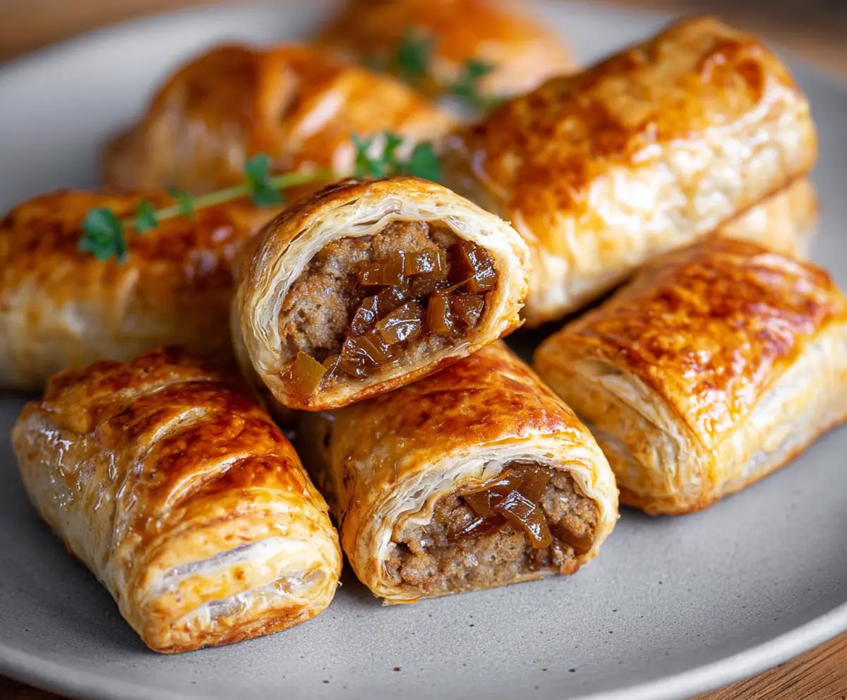 Savory French Onion Sausage Rolls