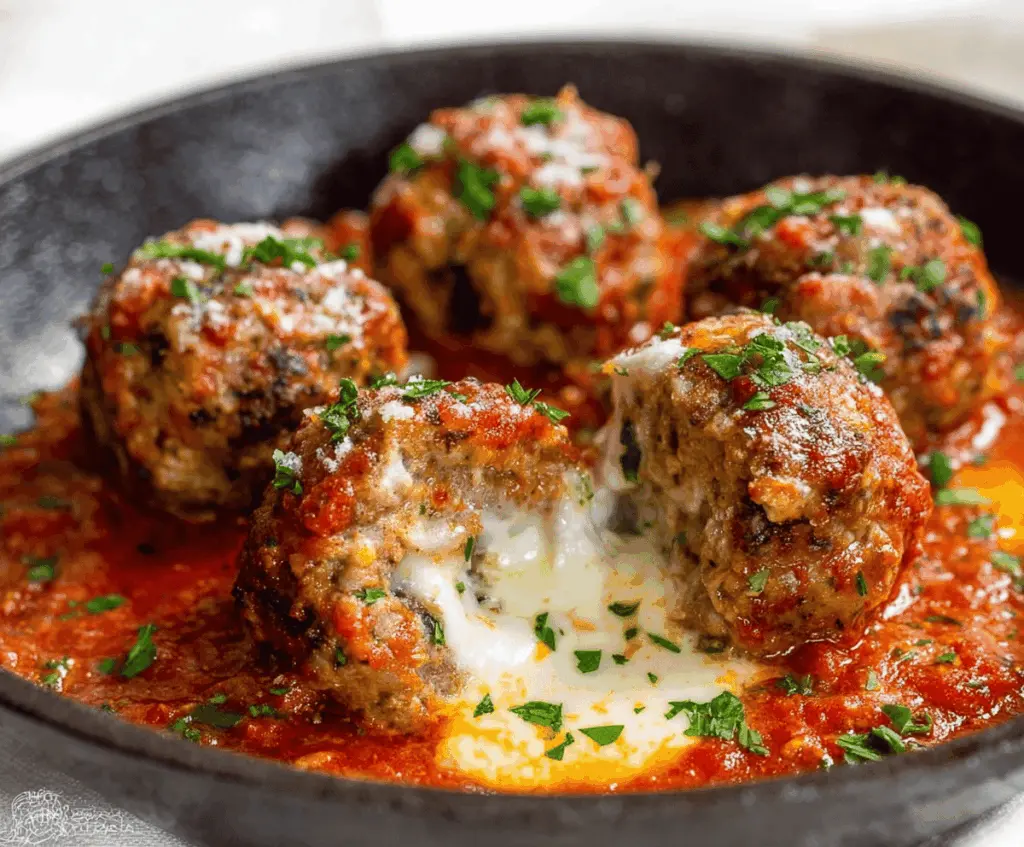 Stuffed Meatballs with Mozzarella Cheese
