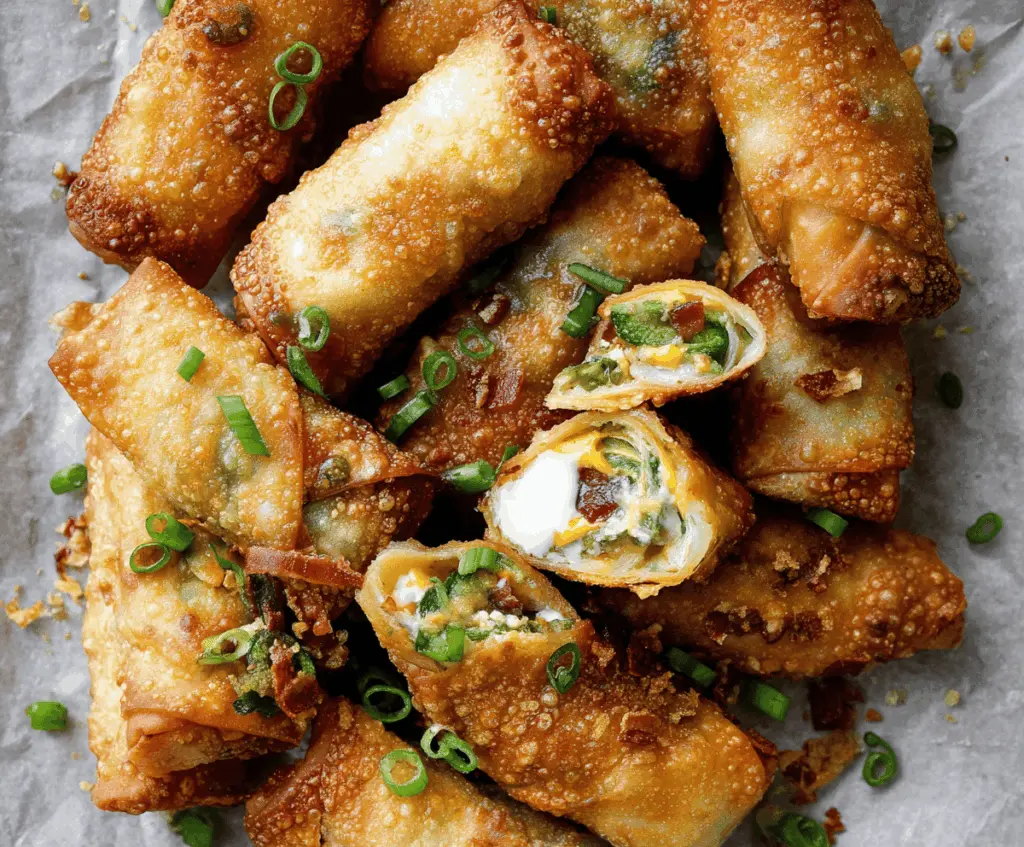 Crispy mini jalapeno popper egg rolls filled with cheesy jalapenos, perfect as a tasty finger food appetizer.