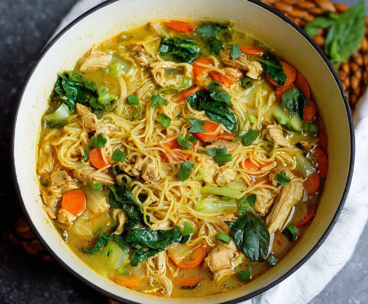 Easy Thai Curry Chicken Noodle Soup