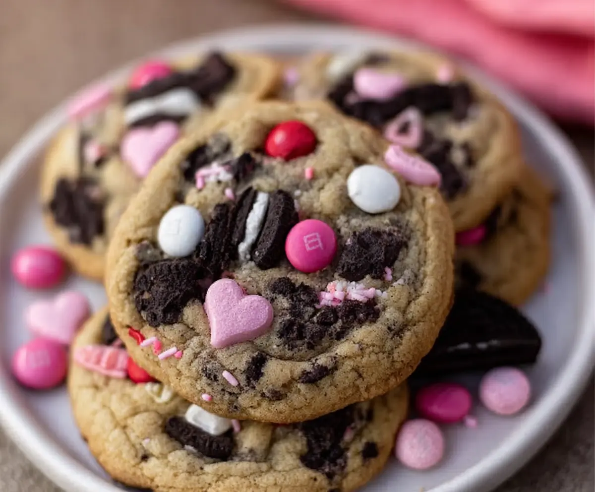 Valentine's Day Oreo M&M Cookies