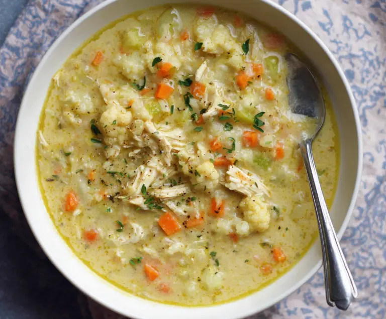 30-Minute Cauliflower Chicken Soup