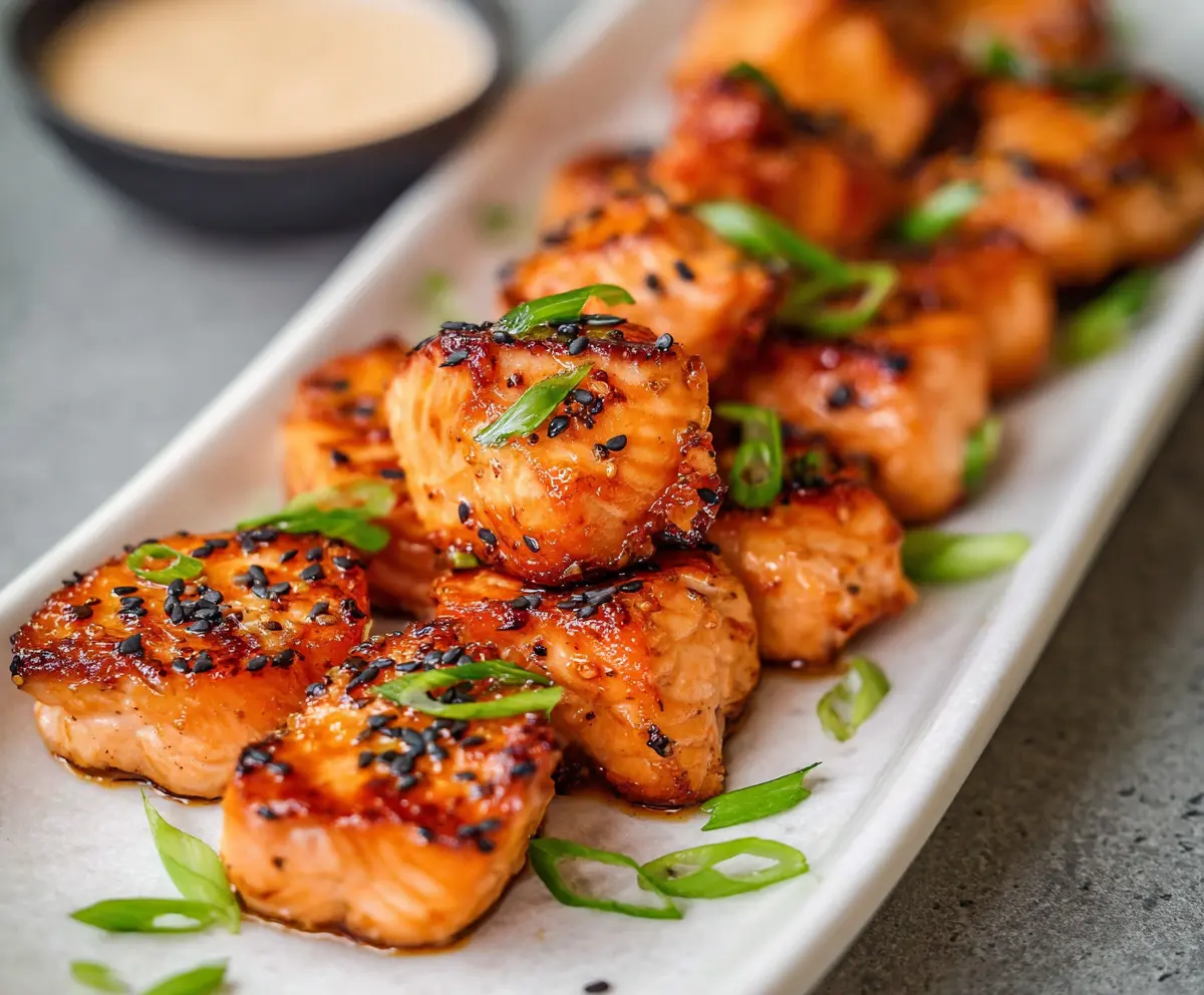 Crispy Air Fryer Bang Bang Salmon Bites