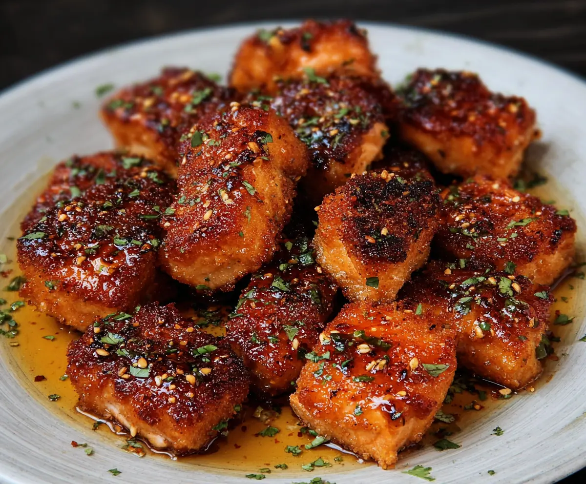Crispy Honey Garlic Salmon Bites Recipe