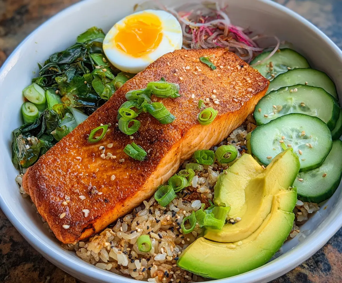 Crispy Salmon Rice Bowl Recipe
