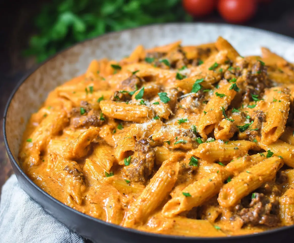 Creamy Beef Pasta High Protein Recipe
