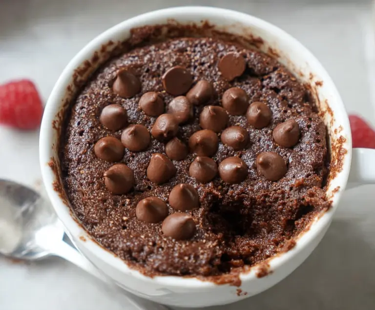 Healthy chocolate mug cake