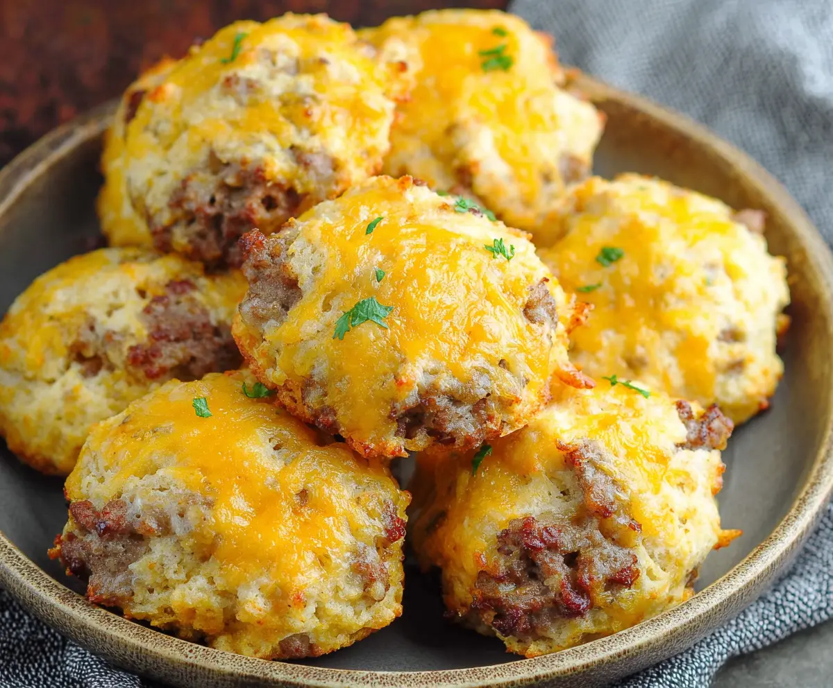 Easy Keto Sausage Cheese Biscuits