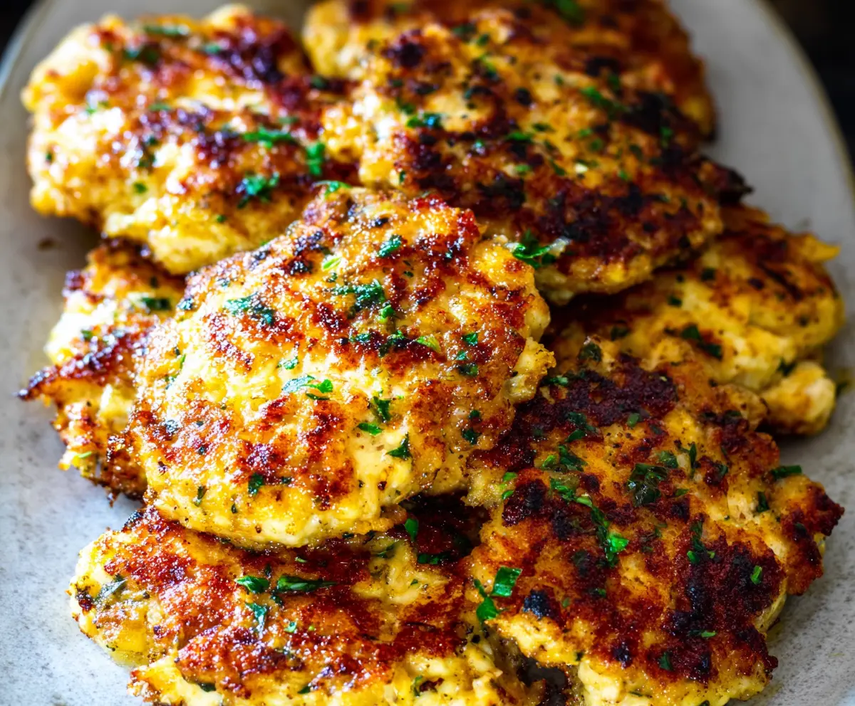 Cheesy Chicken Fritters Low Carb Dinner