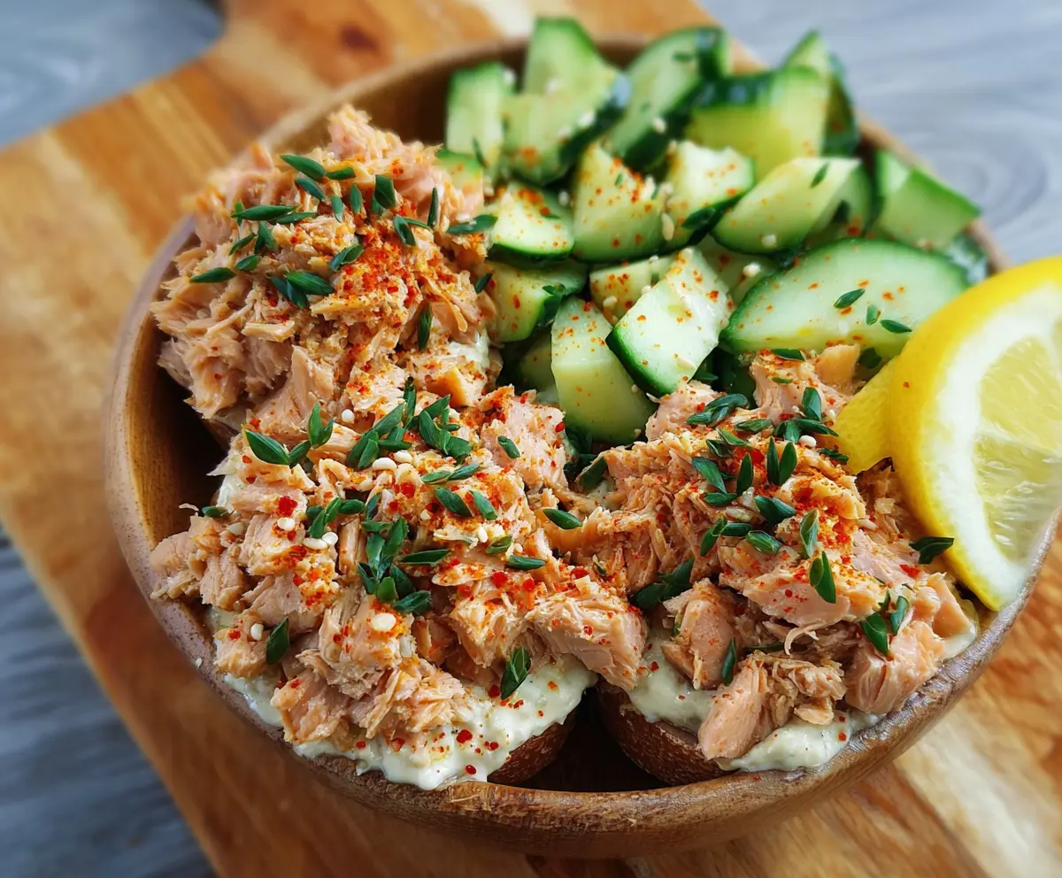 Delicious quick and healthy canned salmon recipe served with fresh vegetables on a plate.