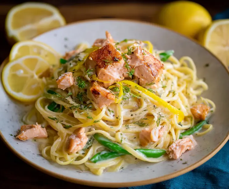 Salmon Pasta with Lemon Cream Sauce