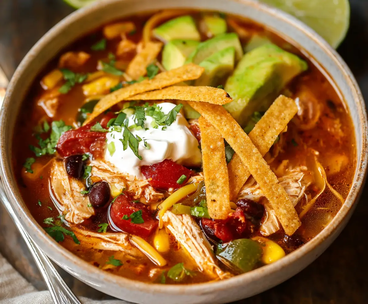 Easy Savory Chicken Tortilla Soup