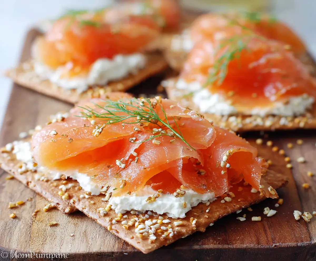 Smoked Salmon Cream Cheese Crackers Recipe