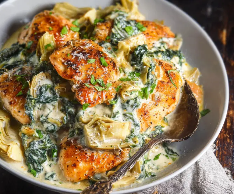 Spinach Artichoke Chicken Skillet Low Carb Dinner