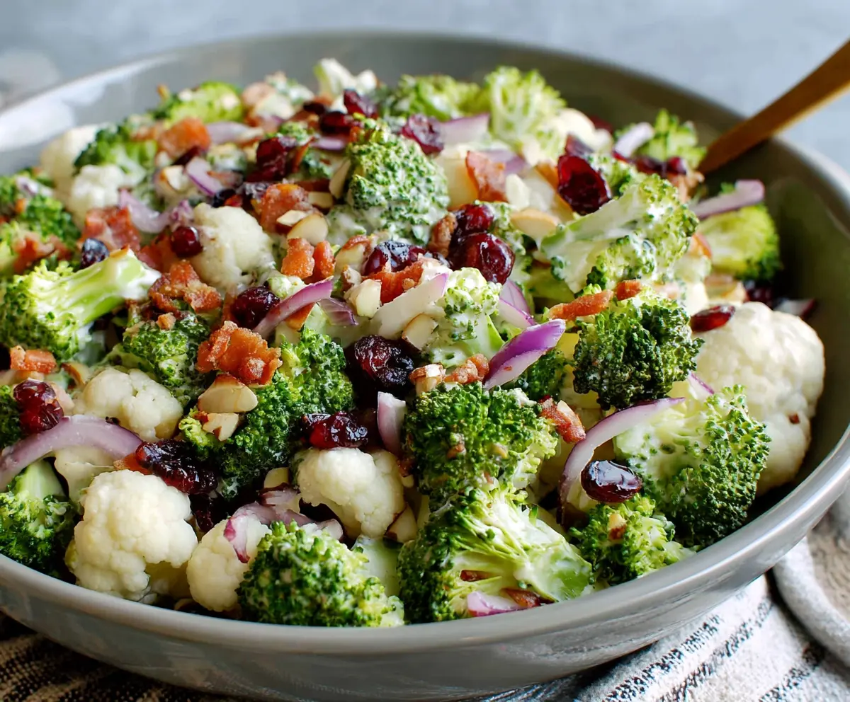 Fresh Cauliflower Broccoli Salad