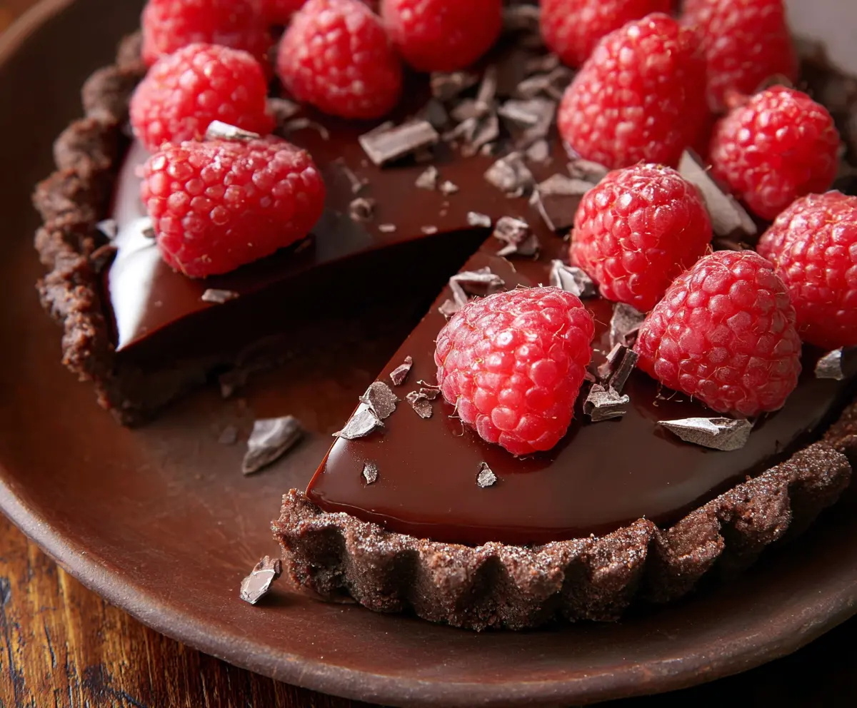 Easy Chocolate Raspberry Valentine Tart