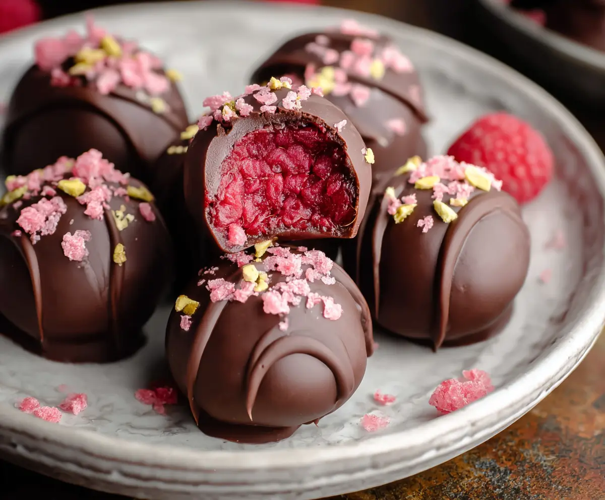 Easy Chocolate Raspberry Truffles
