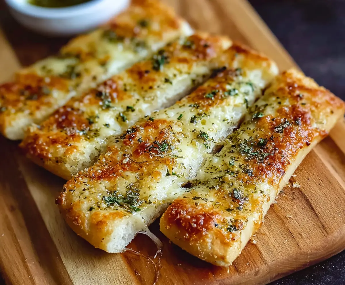 Crispy Cheesy Sourdough Breadsticks