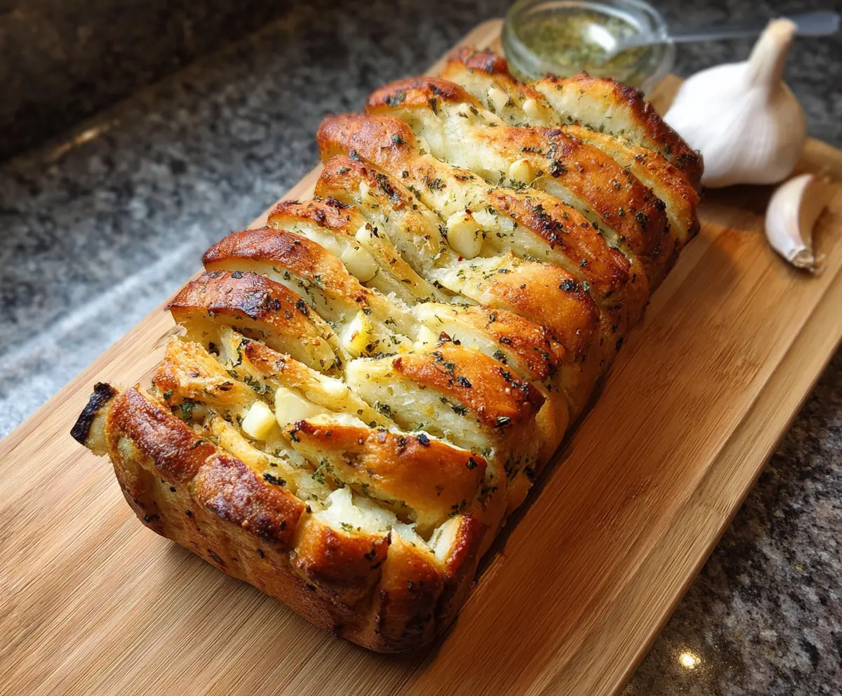 Easy Sourdough Garlic Pull Apart Bread