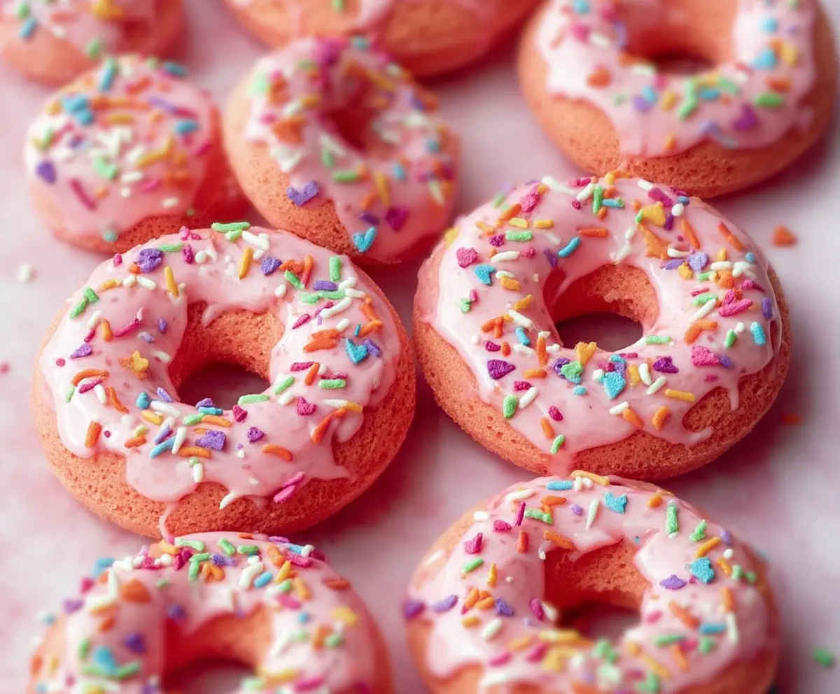 Delicious Valentine's Day donuts topped with fresh strawberries and pink icing, perfect for romantic celebrations.