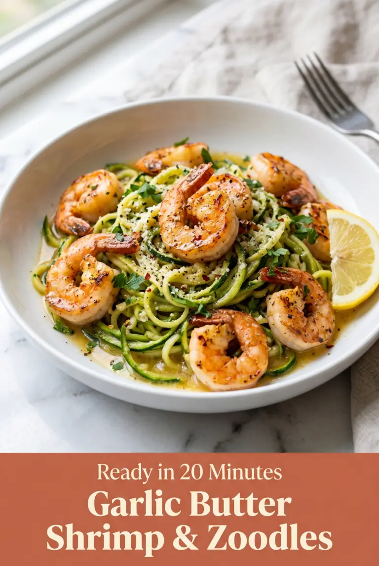 Garlic Butter Shrimp and Zoodles