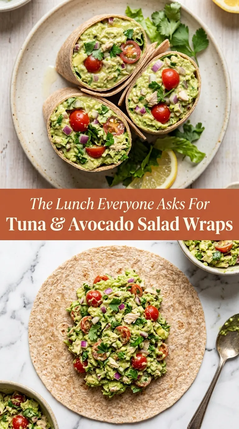 Tuna & Avocado Salad Wraps creamy crunchy fresh