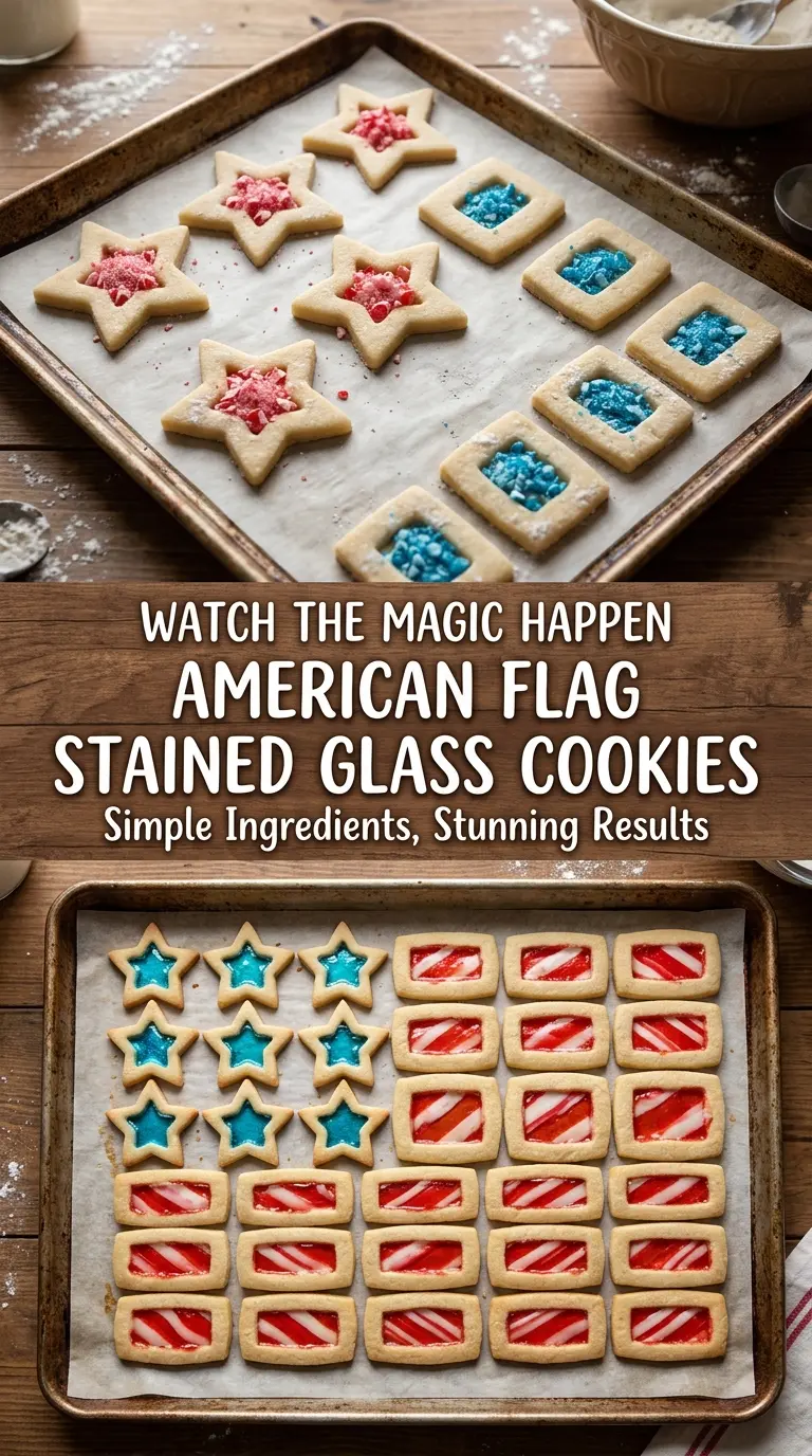 American Flag Stained Glass Cookies