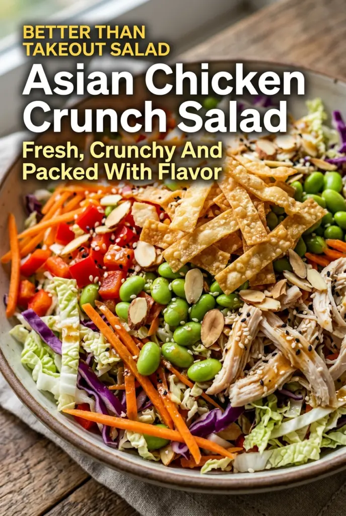 Asian Chicken Crunch Salad with Sesame Ginger Dressing