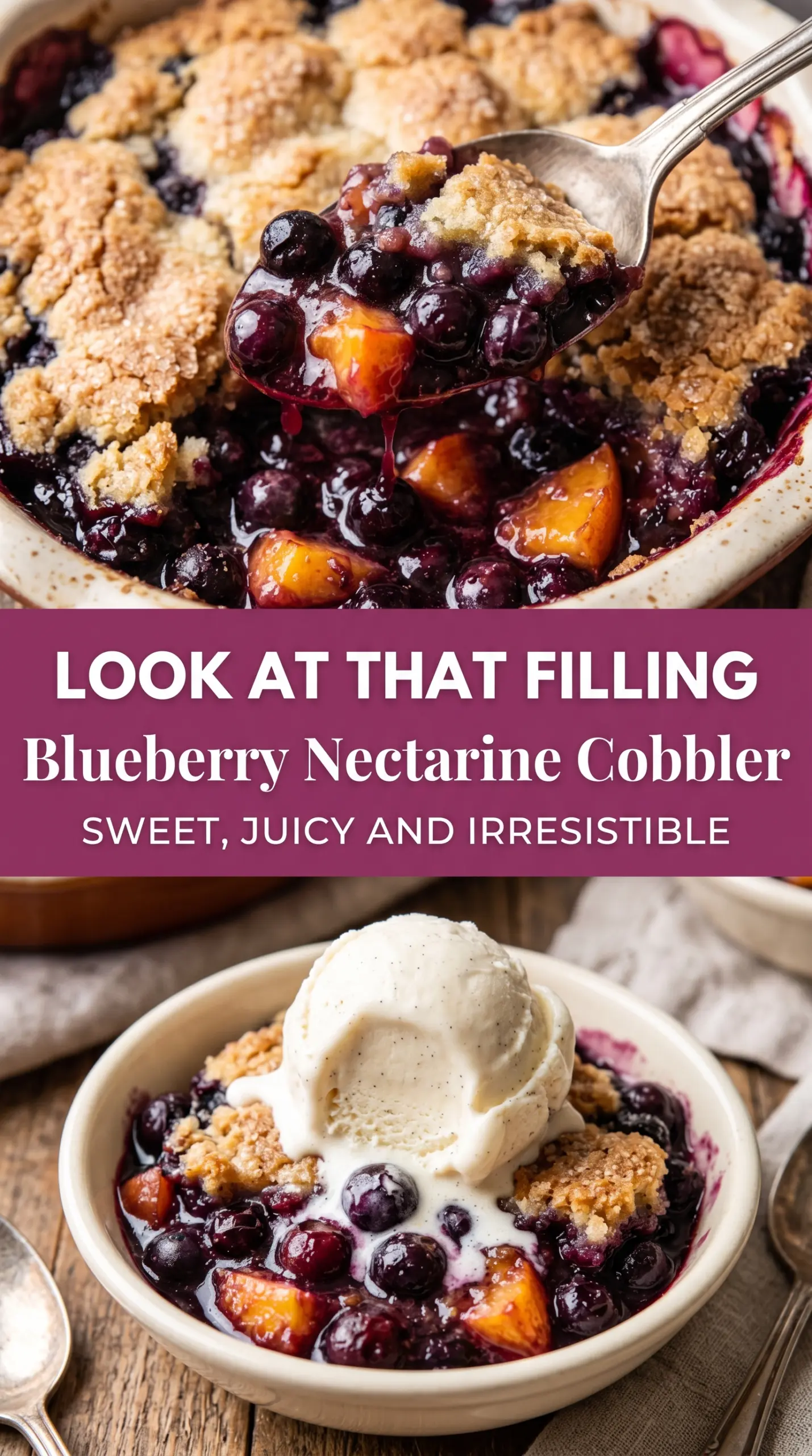 Blueberry Nectarine Cobbler juicy golden buttery