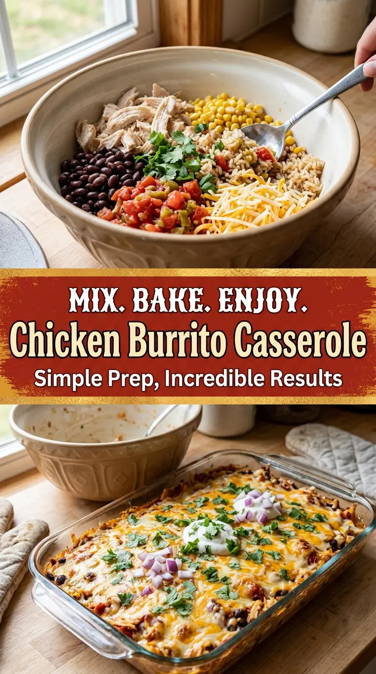 Chicken burrito casserole cheesy Tex-Mex