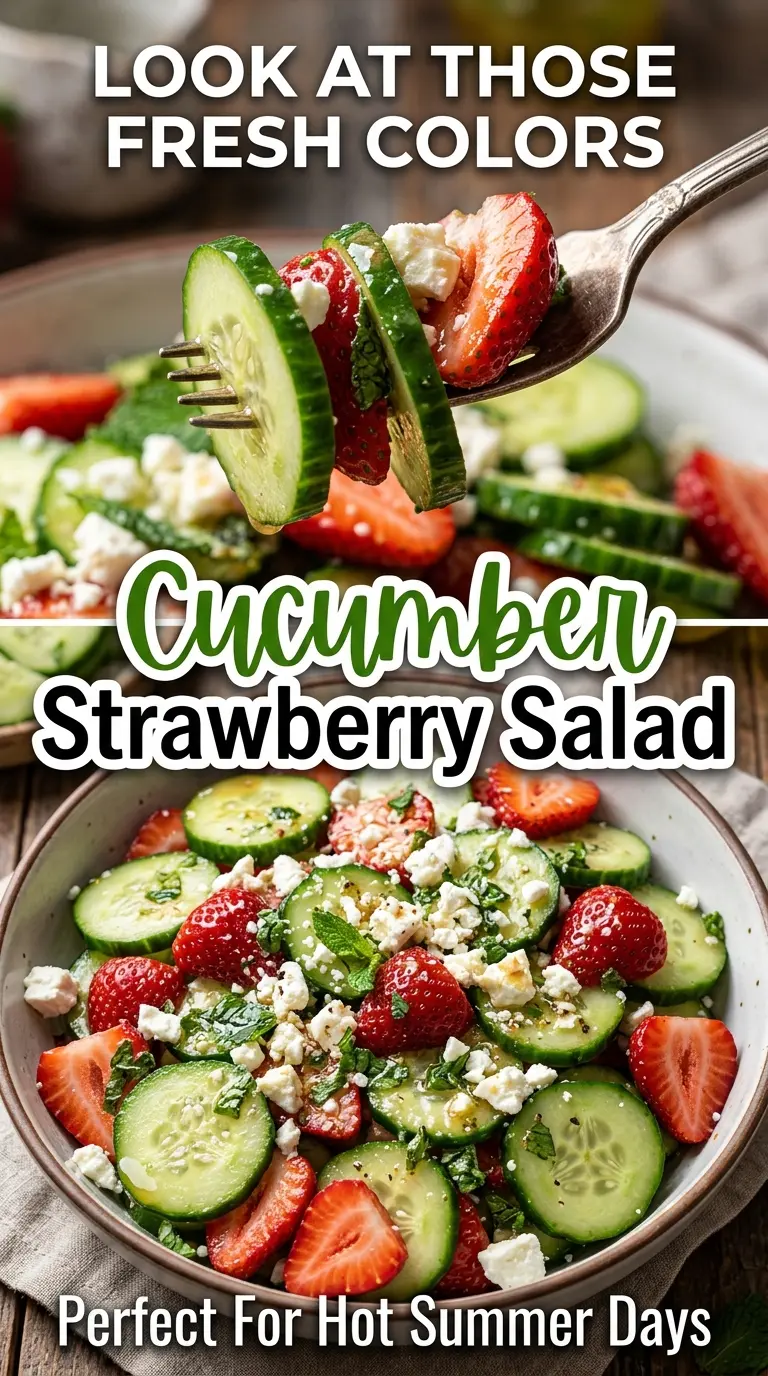 Cucumber Strawberry Salad crisp fresh colorful