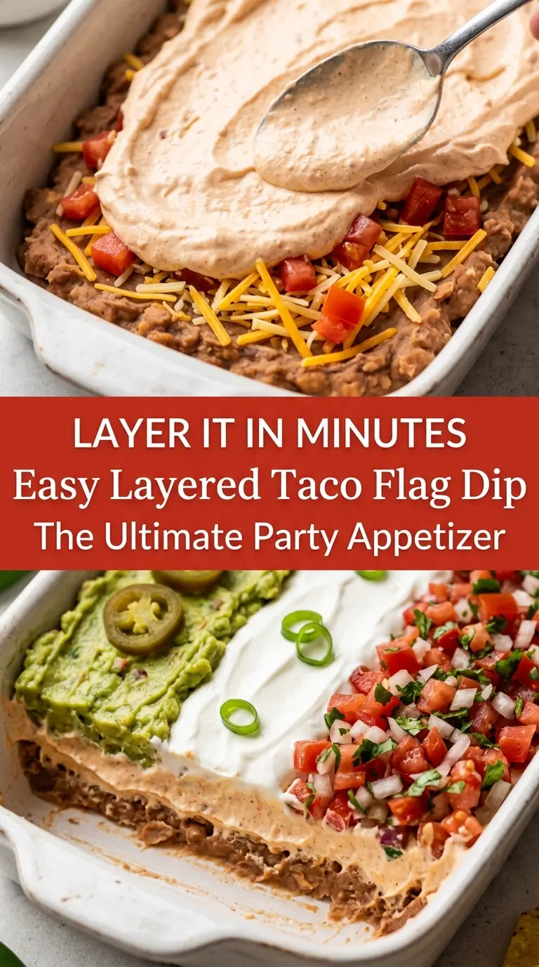 Easy Layered Taco Flag Dip colorful festive