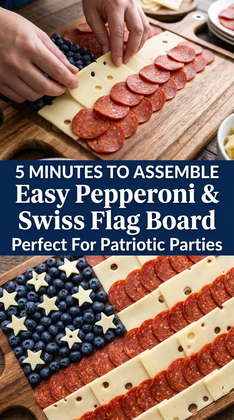 Easy Pepperoni & Swiss Flag Board