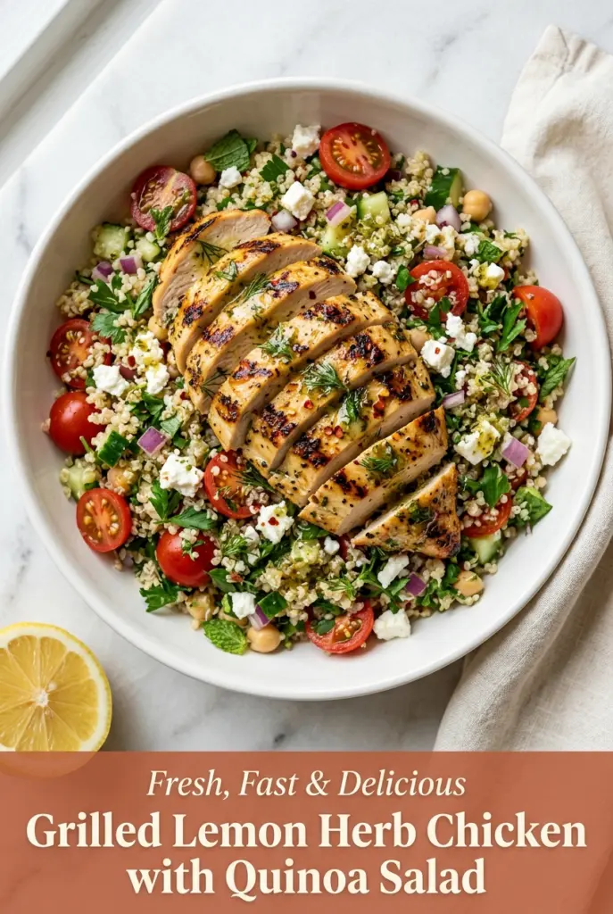 Grilled Lemon Herb Chicken with Quinoa Salad