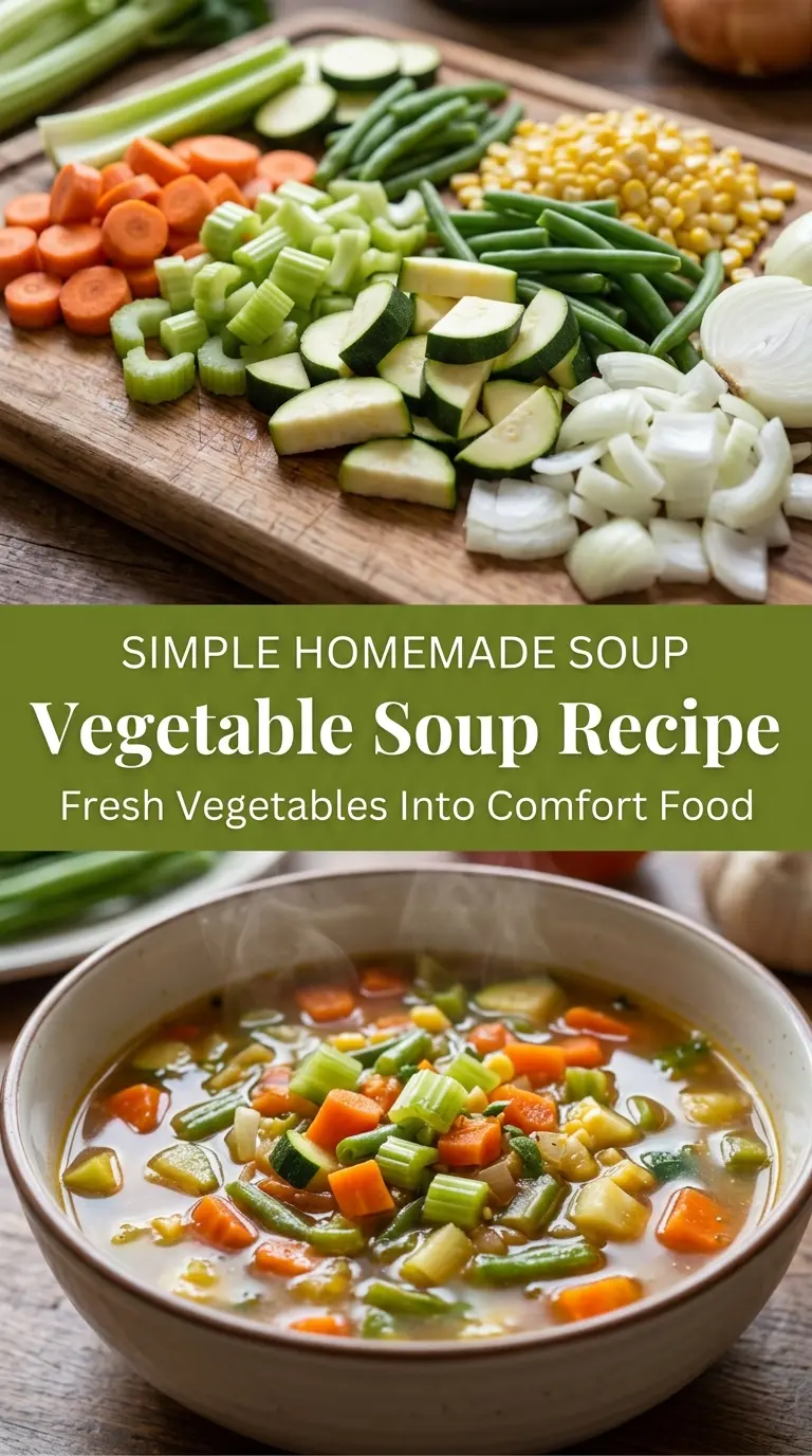 Hearty vegetable soup colorful, wholesome, comforting