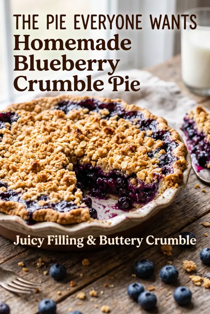 Homemade Blueberry Crumble Pie