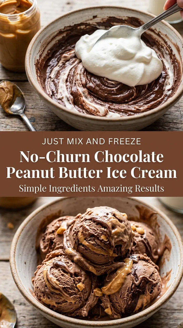 No-Churn Chocolate Peanut Butter Ice Cream