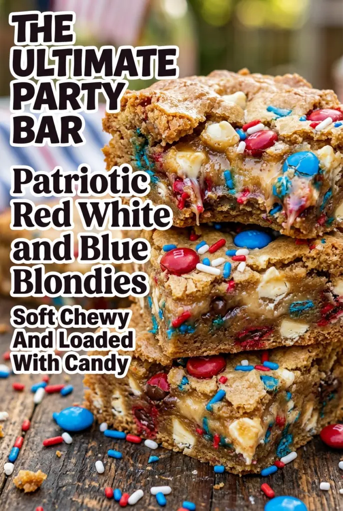 Patriotic Red White and Blue Blondies