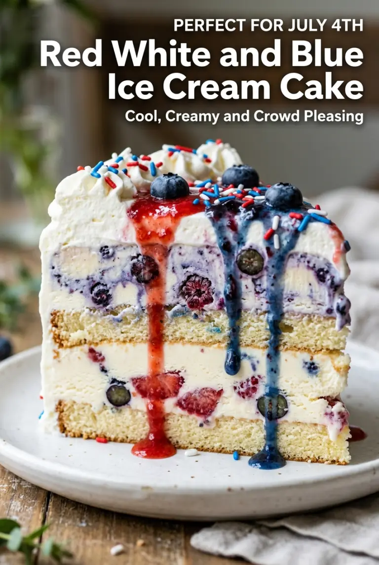 Red White and Blue Ice Cream Cake