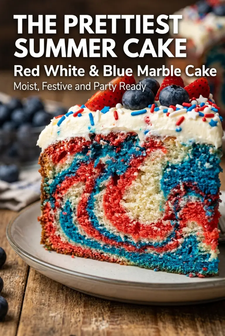 Red White & Blue Marble Cake