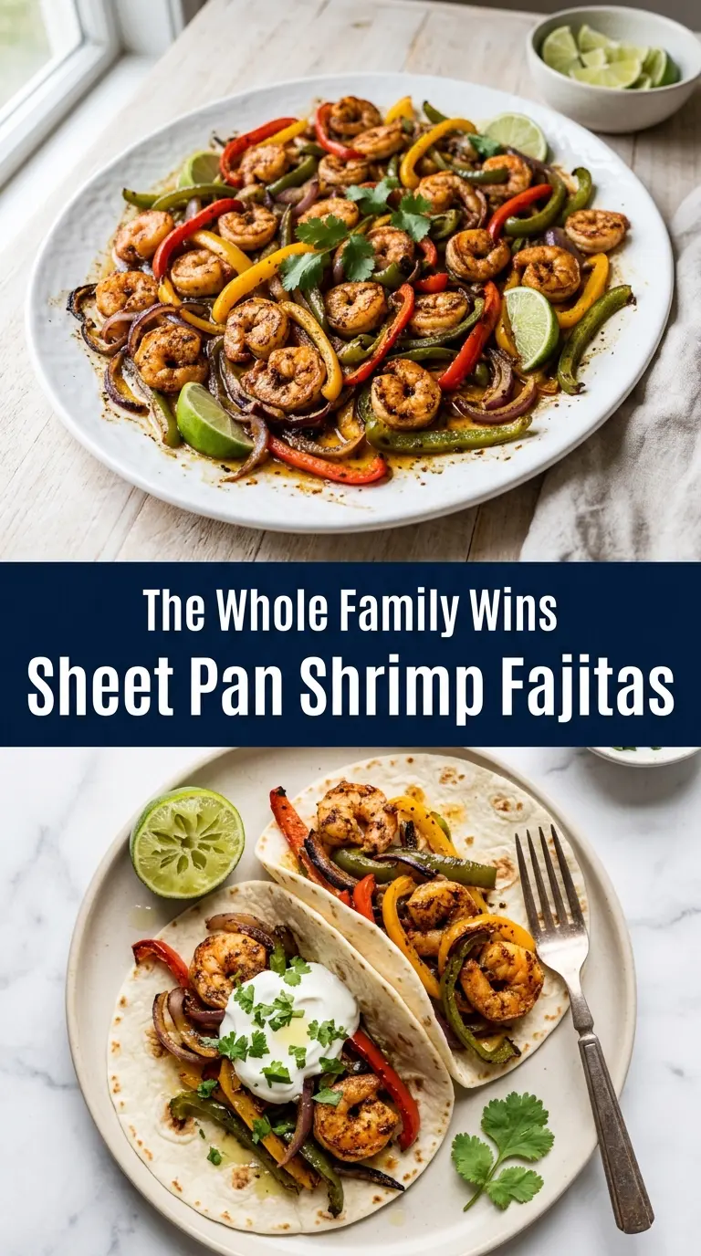 Sheet Pan Shrimp Fajitas smoky peppers juicy shrimp