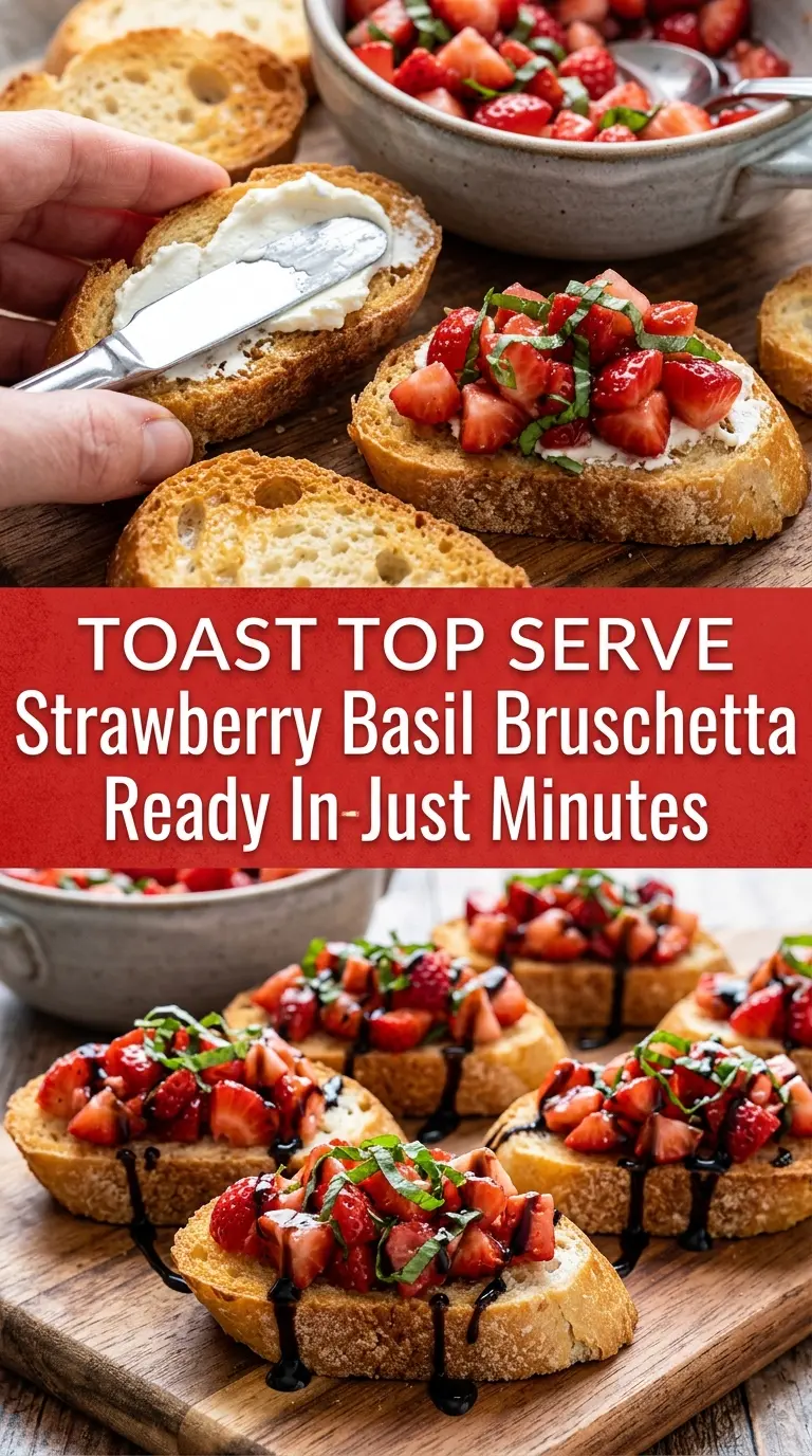 Strawberry Basil Bruschetta sweet creamy crisp